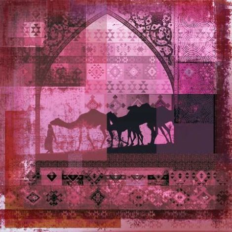 Arabische Malerei Kamele Rosa SFCVSLD00023