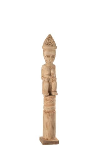 J-Line Afrikanische Figur Stehend Holz Natürlich Medium 31093