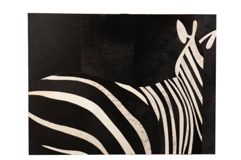 J-Line Frame Rectangle Zebra Leder Schwarz Weiß 18265