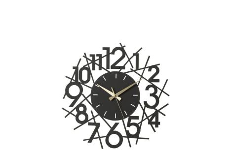 J-Line Uhrenfiguren Metall Schwarz 30017