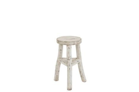 J-Line Hocker Rund Holz White Wash Ibiza 1168