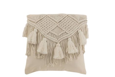 J-Line Cushion Cosy Baumwolle Off White Small 23145