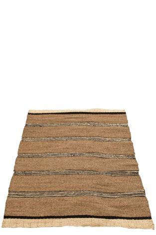 J-Line Teppich Geflochtenes Seegras-Palmblatt Natürlich Schwarz 20868