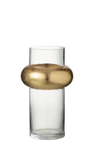 J-Line Vase Zylinder Ring Hoch Glas Transparent Klein 28839