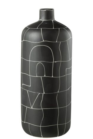 J-Line Vase Flasche Keramik Schwarz Groß Japan 34222