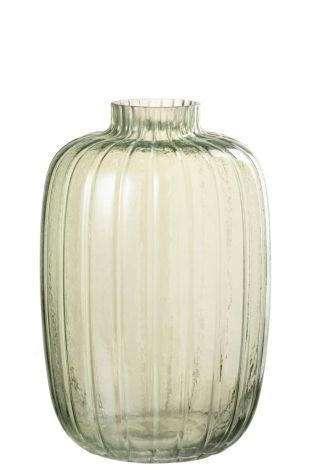 J-Line Vase Streifen Glas Grün Groß 30347
