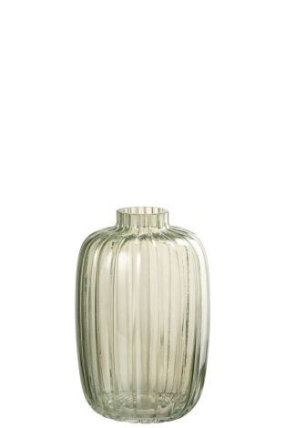 J-Line Vase Streifen Glas Grün Klein 30345