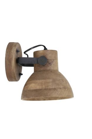 Licht & Wohnen Wandleuchte Holz Braun Schwarz Ilanio 3121284