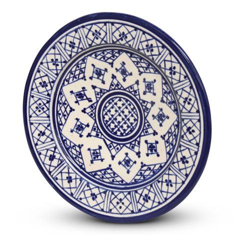 Marokkanischer Teller Blau Zerbia Ø 26 x 4cm SFBDSH00034