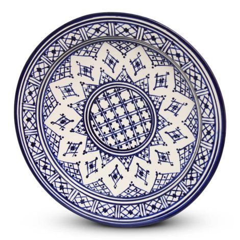 Marokkanischer Teller Blau Zerbia Ø 35 x 5cm SFBDSH00024
