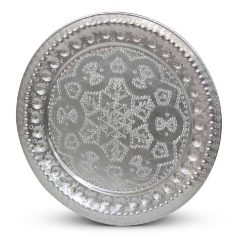 Marokkanisches Tablett Silber Ø 40cm Aster SFDBPLT00033