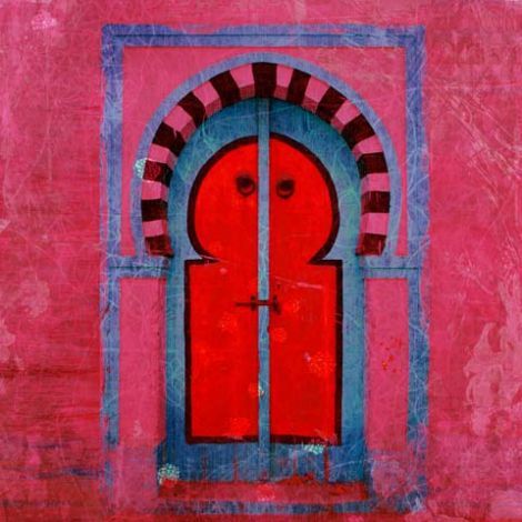 Marokkanische Malerei Tor Rosa SFCVSLD00058