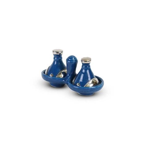 Tajine mini Blau mit Metall 2-teilig SFMKTJ00035