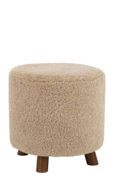 J-Line Fußhocker Hocker Schaf Pfote Polyester Beige 28050