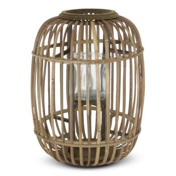 Laterne Rattan Oval Natürlich Groß 491006