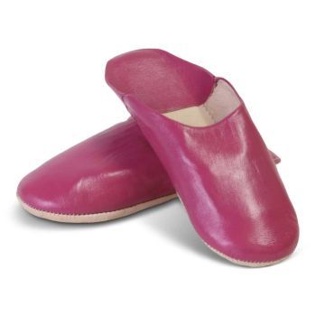 Marokkanische Babouche Leder Fuchsia SFMRKBAB00043