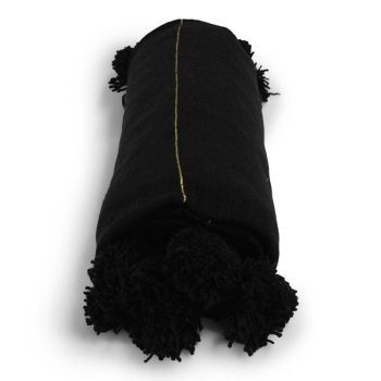 Marokkanische Tagesdecke Schwarz mit goldenen Pom-Poms Irna SFDEK00012