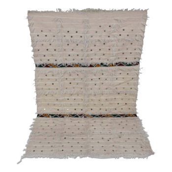 Marokkanische Handira Tagesdecke Decke Beige 155 x 95cm SFVLKTP00006