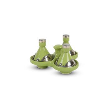 Tajine mini Hellgrün mit Metall 3-teilig SFMKTJ00019